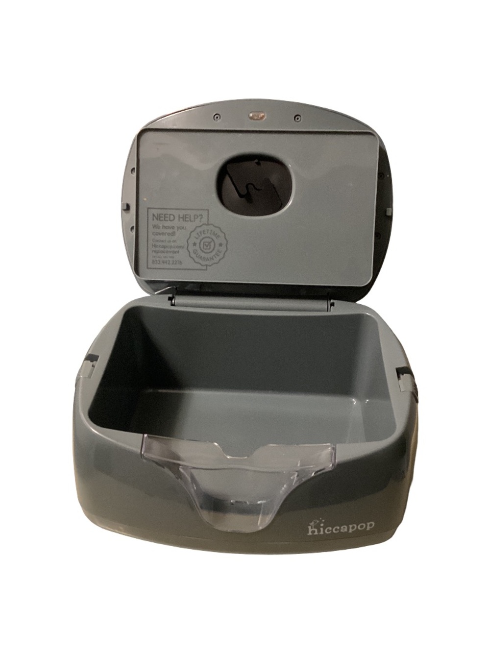 Kiccapop Gray Diaper Disposal Pail with Flip Lid